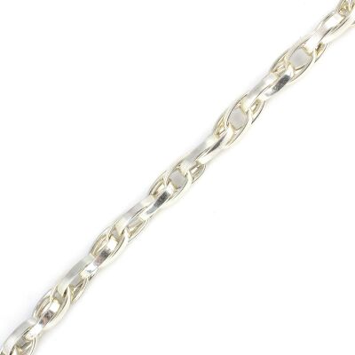 925 Ayar Gümüş İç İçe Geçme Oval Hallow Bileklik - 3