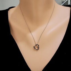 925 Sterling Silver Intertwined Heart Necklace, - Nusrettaki