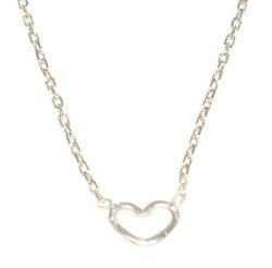 Sterling Silver Open Heart Necklace - Nusrettaki (1)