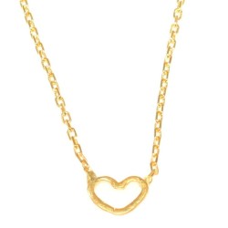 925 Ayar Gümüş Minimal Zarif İçi Boş Kalp Kolye - 6