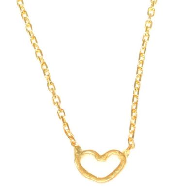 925 Ayar Gümüş Minimal Zarif İçi Boş Kalp Kolye - 6