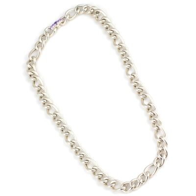 925 Ayar Gümüş İçi Boş Zincir Figaro Kolye - 3