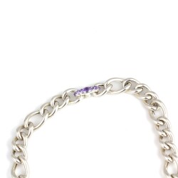 925 Ayar Gümüş İçi Boş Zincir Figaro Kolye - 4