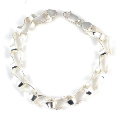 925 Ayar Gümüş İçi Setinalı Burgu Model Bileklik - 1