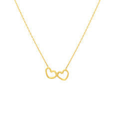 925 Ayar Gümüş 2 Kalp Kolye - Nusrettaki