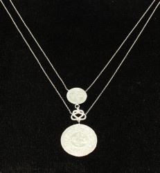 Silver Ottoman Signed & Coin Necklace - Nusrettaki (1)