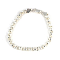 925 Ayar Gümüş İnce Düz Doch Bileklik - Nusrettaki