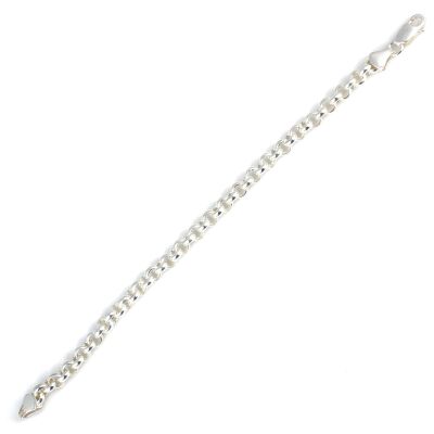 925 Ayar Gümüş İnce Düz Doch Bileklik - 2