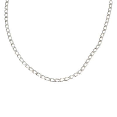 925 Ayar Gümüş İnce Düz Gurme Model Kolye - 1