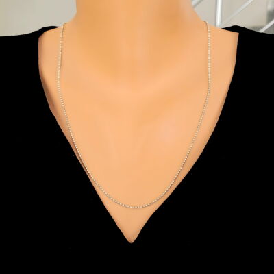 925 Ayar Gümüş İnce Top Zincir Kolye - 1