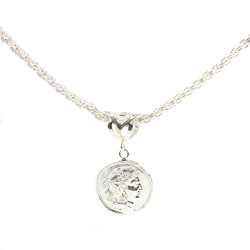 925 Ayar Gümüş İskender Kafası Madalyon Kolye - 4