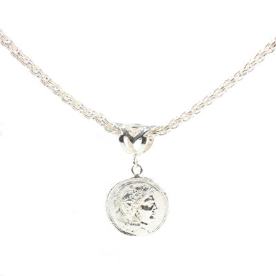 925 Ayar Gümüş İskender Kafası Madalyon Kolye - 4