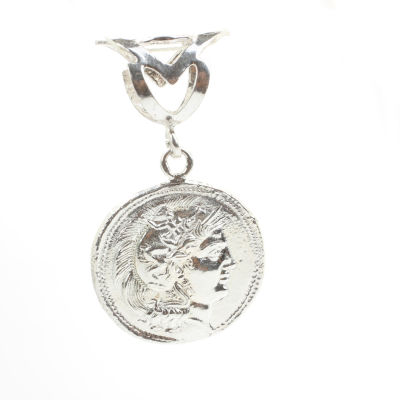 925 Ayar Gümüş İskender Kafası Madalyon Kolye Ucu - 6
