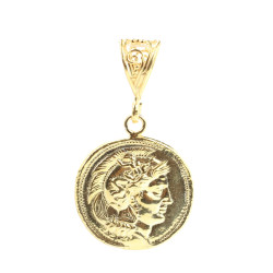 925 Ayar Gümüş İskender Kafası Madalyon Kolye Ucu - 9