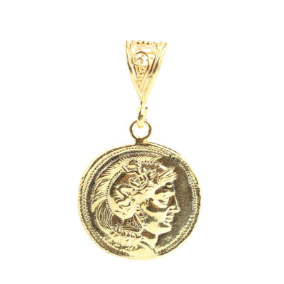 925 Ayar Gümüş İskender Kafası Madalyon Kolye Ucu - 9