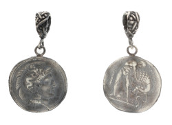 925 Ayar Gümüş İskender Kafası Madalyon Kolye Ucu - Nusrettaki