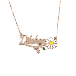 925 Ayar Gümüş İsme Özel Papatya Tasarım Kolye - 3