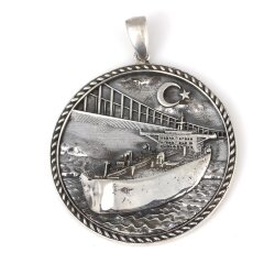 925 Ayar Gümüş İstanbul Boğazı Temalı Kolye Ucu - Nusrettaki