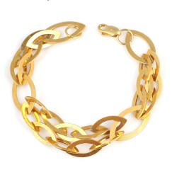 925 Ayar Gümüş İtalyan 4 Boy Elips Zincir, Sarı - Nusrettaki