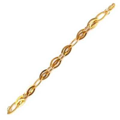 925 Ayar Gümüş İtalyan 4 Boy Elips Zincir, Sarı - 2