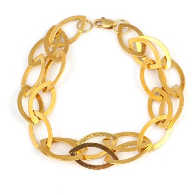 925 Ayar Gümüş İtalyan Büyük Boy Elips Model Bileklik - 1