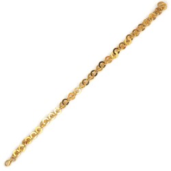 925 Ayar Gümüş İtalyan Minik Halka Zincir Bileklik, Sarı - 4