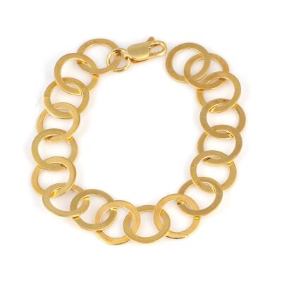 925 Ayar Gümüş İtalyan Yuvarlak Model Zincir Bileklik - 1