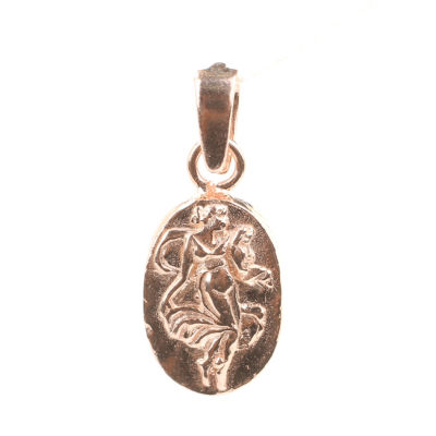 925 Ayar Gümüş Kadın Figürlü Madalyon Kolye Ucu - 3