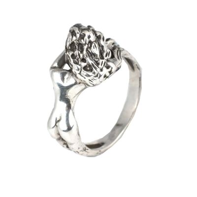 925 Ayar Gümüş Kadın Figürlü Tasarım Yüzük - 3