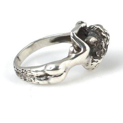 925 Ayar Gümüş Kadın Figürlü Tasarım Yüzük - 5