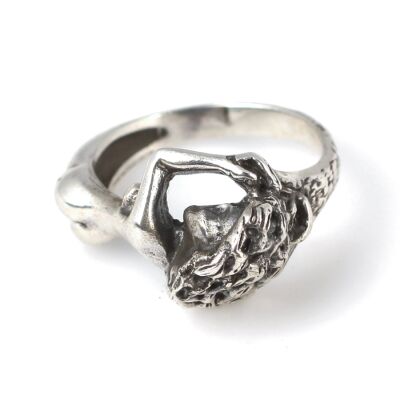 925 Ayar Gümüş Kadın Figürlü Tasarım Yüzük - 2