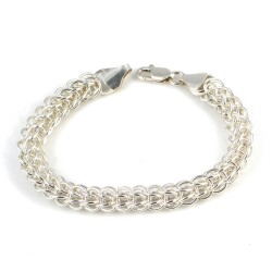 925 Ayar Gümüş Kafes Halka Bileklik - 4