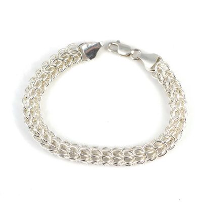 925 Ayar Gümüş Kafes Halka Bileklik - 1