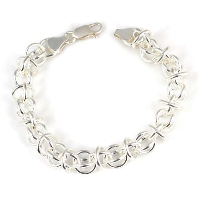 925 Ayar Gümüş Kafes Halkalı Bileklik - 1