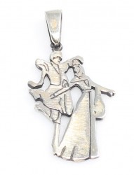 Silver Caucasian Dancers Design Pendant - Nusrettaki (1)