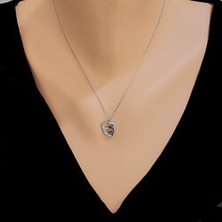 Nusrettaki - Sterling Silver Hand Carved Intimate Hearts Necklace