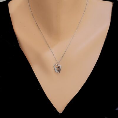 Sterling Silver Hand Carved Intimate Hearts Necklace - 1