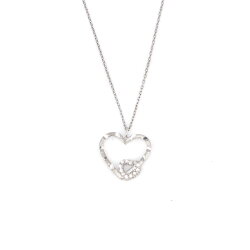 Sterling Silver Hand Carved Two Hearts Necklace - Nusrettaki (1)