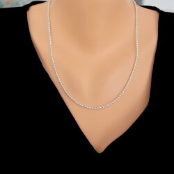 925 Ayar Gümüş Kalın Top Zincir Kolye - Nusrettaki