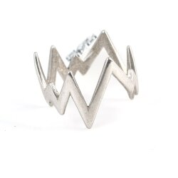 925 Ayar Gümüş Kalın Zikzak Yüzük, Beyaz - Nusrettaki (1)