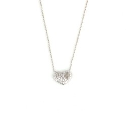 925 Sterling Silver Locked Heart Necklace - Nusrettaki