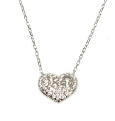 925 Sterling Silver Locked Heart Necklace - 3