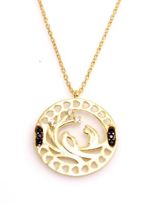 Sterling Silver Secret Love Necklace with Black CZ - 2