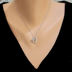 Nusrettaki - Sterling Silver Hand Carved Heart Necklace
