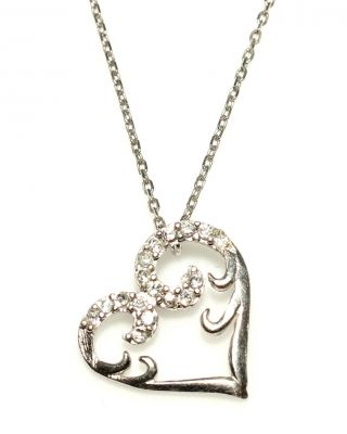 Sterling Silver Hand Carved Heart Necklace - 3