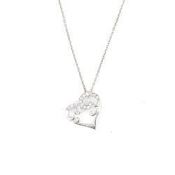 Sterling Silver Hand Carved Heart Necklace - Nusrettaki (1)