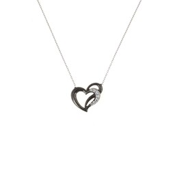 Sterling Silver Swan & Heart Necklace - 6