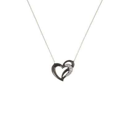 Sterling Silver Swan & Heart Necklace - 6