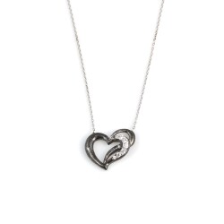 Sterling Silver Swan & Heart Necklace - Nusrettaki (1)