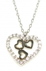 Sterling Silver Heart Design Necklace - Nusrettaki (1)